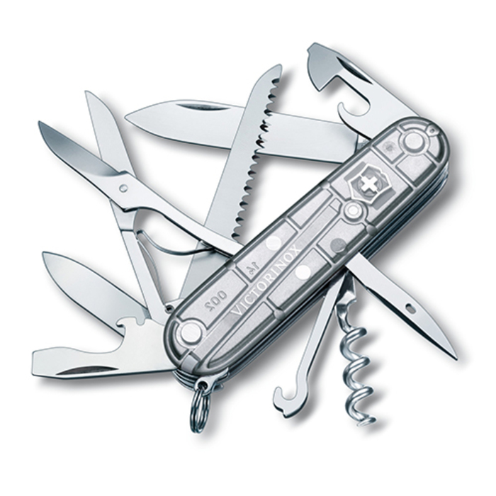 Ніж Victorinox Huntsman 91мм/15функ/срібл.прозор