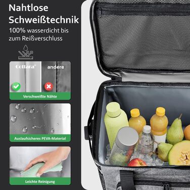 Велика складна термосумка 30 л сіра COTTARA