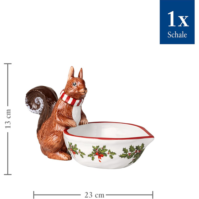 Сервировочная рождественская миска 25 см с фигуркой белки Toy's Fantasy Villeroy & Boch