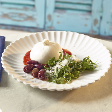 Тарілка 26 см, Incise Porcelain Scalloped, GenWare