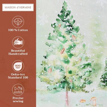 Бавовняні килимки, набір з 4 шт. , декоративні килимки, пасхальні килимки, що миються, для свят, вечерь, весни, літа (33 см x 48 см) (22 - Зимові ранки), 39Hermine, 100