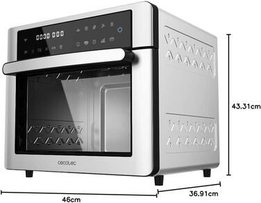 Аэрофритюрница 1600 Вт 30 л, сталь Bake&Fry 3000 Touch Cecotec