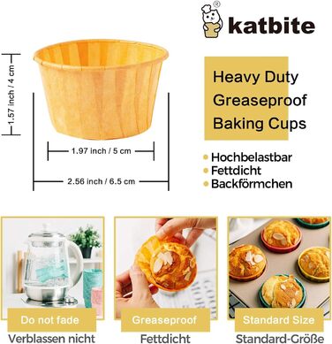 Набір з 160 паперових формочок для мафінів, різнокольоровий Katbite