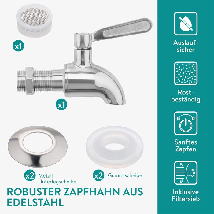 Диспенсер для напоїв з краном 5 л Navaris