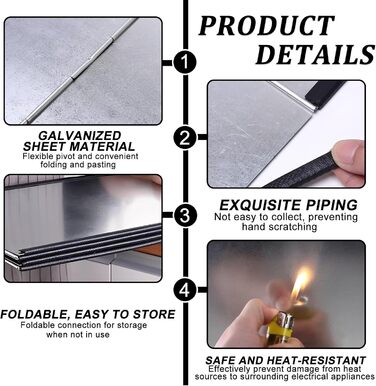 Защита от брызг для плиты 76 х 29 х 30 см PORFOYO