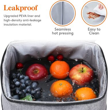 Рюкзак-холодильник Рюкзак-холодильник Сумка-холодильник Сумка для пикника Большая изолированная сумка-холодильник Мужчины Женщины Для Пляжа / Пикника / Кемпинга / Барбекю / Пеших прогулок, Серый, 24L Cool