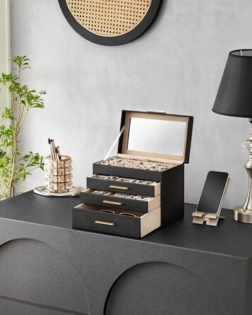 Органайзер для ювелирных изделий 4-уровневый черный SONGMICS