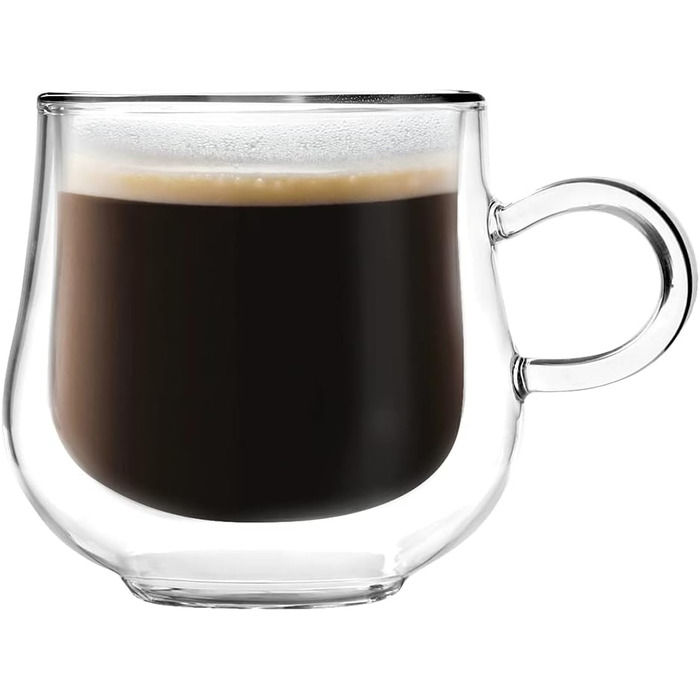 Консімо. Келихи для кави з подвійними стінками Келихи для коктейлів Склянки для води Склянка для чаю Чашка для чаю - Прозорий набір з 2 шт. (Bolla, 250 мл)