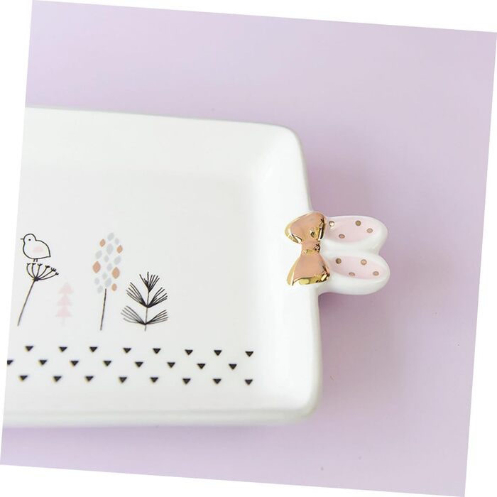 Керамический сервировочный поднос с узором кролика 35,5 х 15 см BAZEITFLOW