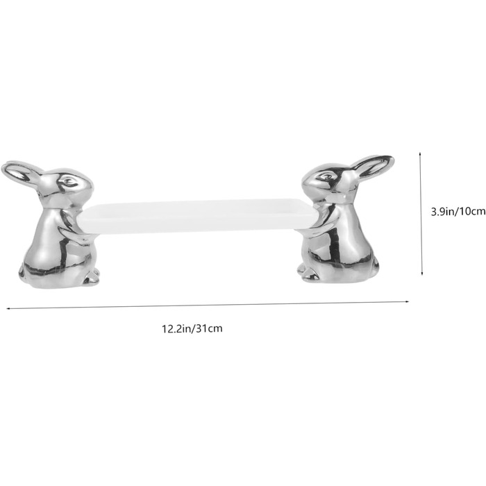 Керамічний піднос з милим кроликом срібний VICASKY