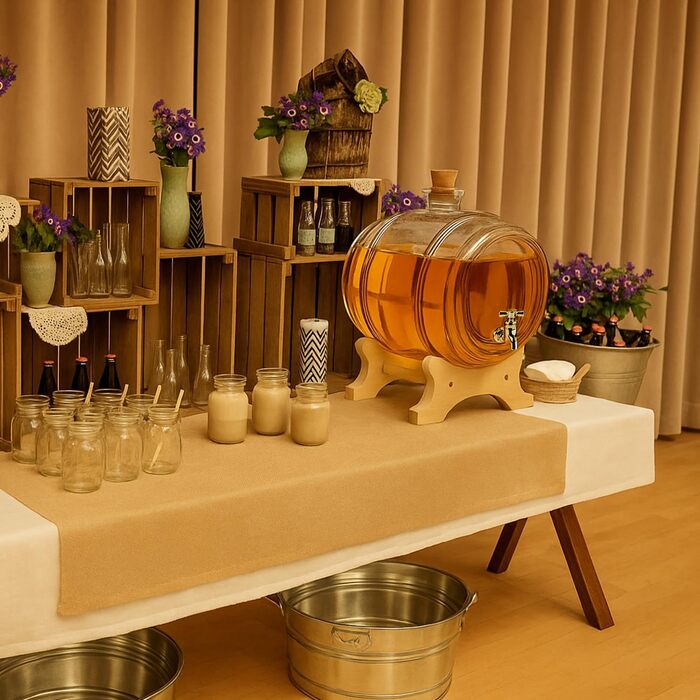 Стеклянный диспенсер бочки с краном 4 л SUPERBUTELKI.PL