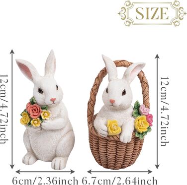 Набір із 2 пасхальних зайчиків з квітами Valery Madelyn