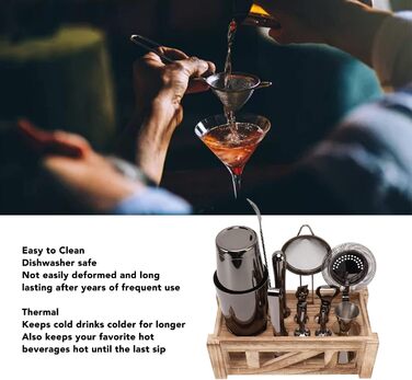 Набір для коктейлів з дерев'яною підставкою UPQRSG