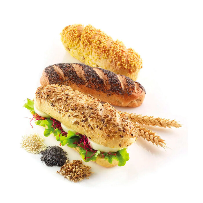 MINI BAGUETTE BREAD Форма силіконова на 4 булочки 170x55 h20 мм