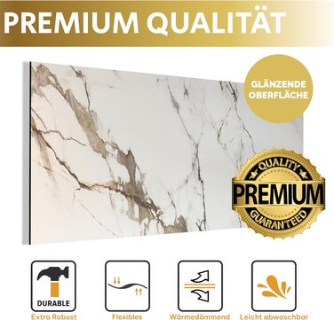 Стінові панелі AS Country Stone під мармур 60x120 см ПВХ-облицювання стіни з пластикових панелей для кухні, ванної кімнати тощо Панель кухонного фартуха (4 шт., вертикальна)