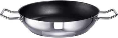 Для профессионалов Сковорода для тушения с ручками из нержавеющей стали серебристо-черного цвета, диаметр 28см, 163048-28 (диаметр 32 см)