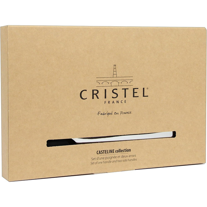 Набір ручок для посуду з нержавіючої сталі, 3 предмети, сріблястий Casteline Cristel