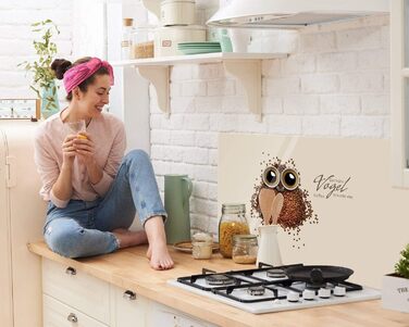 Стеклянный фартук кухонный защита от брызгов 80 х 60 см GRAZDesign