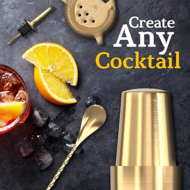 Набір бармена з чорною бамбуковою підставкою 11 предметів Highball & Chaser