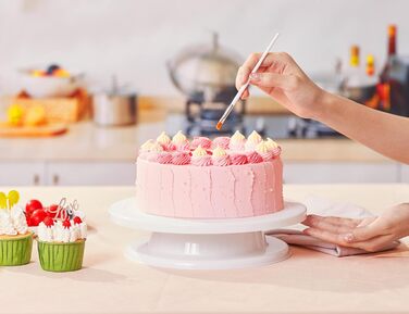 Обертова підставка для торта 28 см біла Comforty