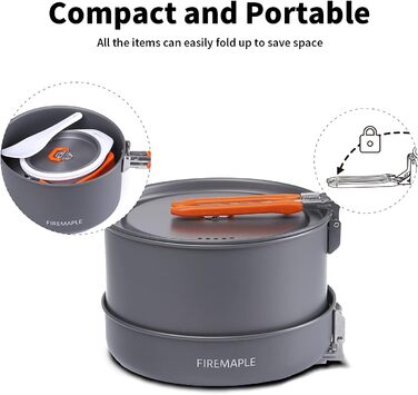 Набір посуду для кемпінгу помаранчевий Fire-Maple