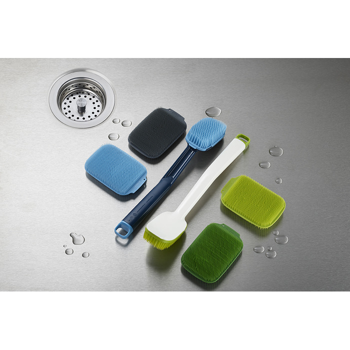 Щетка с рукояткой и скруббер, 2 предмета, белый/зеленый CleanTech Joseph Joseph