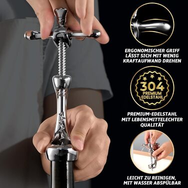 Відкривач для вина з нержавіючої сталі 16,5 х 9,2 см Gourmet Easy