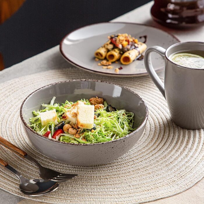 Набір столового посуду на 12 персон, 48 предметів, сірий NAVIA Vancasso