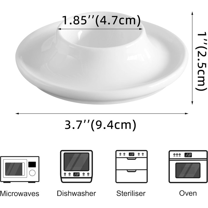 Керамічні підставки для яєць Cinf у горошок, подарунковий набір із 4 порцелянових підставок для сніданку та приготування їжі, міцні, легко миються, багаторазові (підставки для яєць, упаковка з 4 шт. )