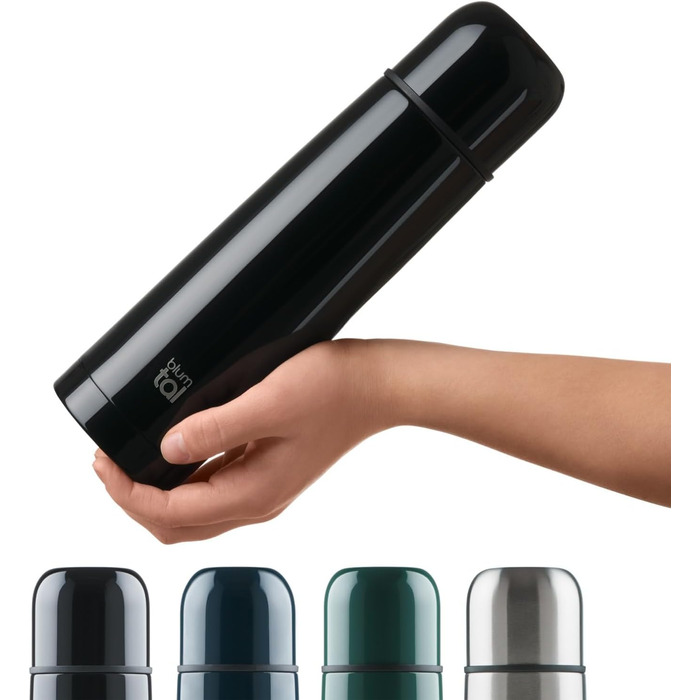 Термос Blumtal Eifel з нержавіючої сталі 500 мл - герметичний термос з чашкою для пиття в дорозі, ізолює гарячі напої, темно-зелений (700 мл, ягідний)