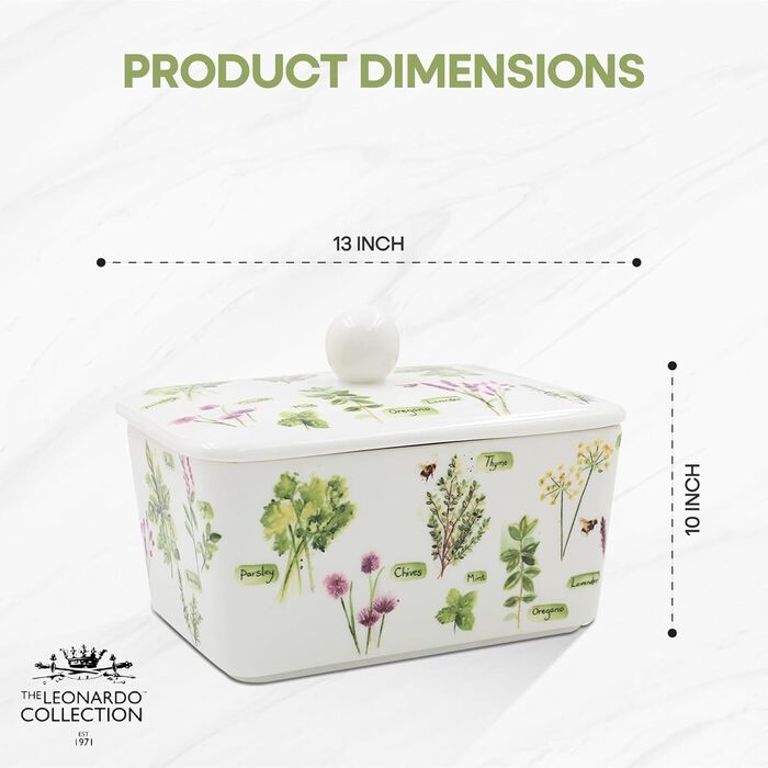 Маслянка з кришкою, китайська кераміка, з гарними акварельними мотивами, розроблена галереєю Дженніфер Роуз для Busy Bees (сад трав)