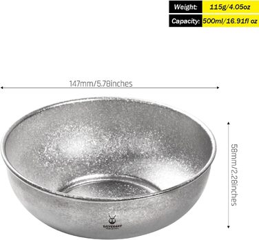 Серебряная миска для кемпинга 500 мл SILVERANT