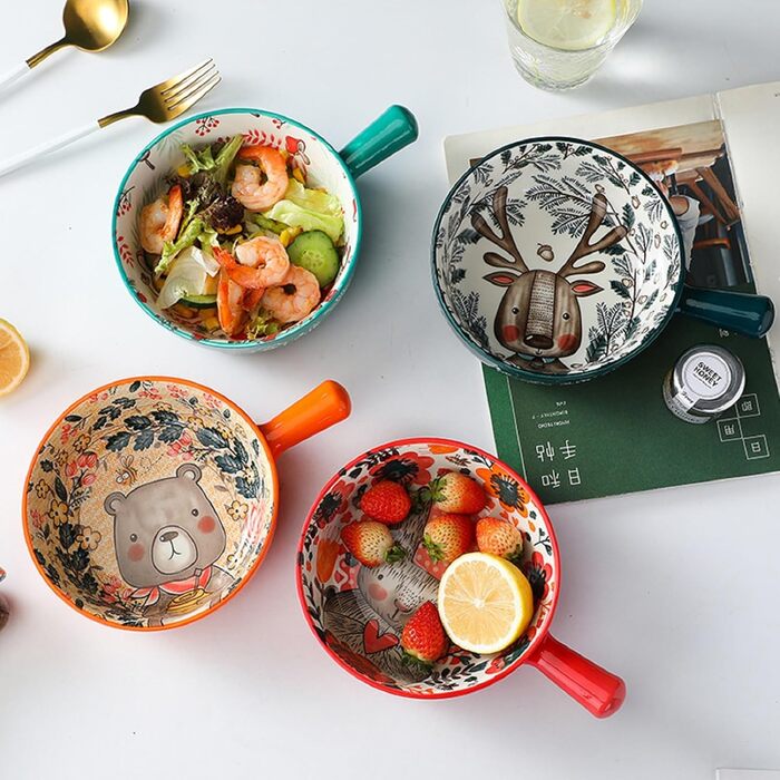 Керамічна супова миска з ручками 650 мл XNSHUN