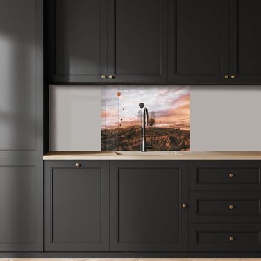 Кухонний фартух 60x80 см Самоклеючий захисний екран для кухні Кухонний фартух Кухонні фасади Кухонні фартухи Кухонна стіна Вода - Пейзаж - (Пейзаж - Повітряна куля, 60 x 80 см)