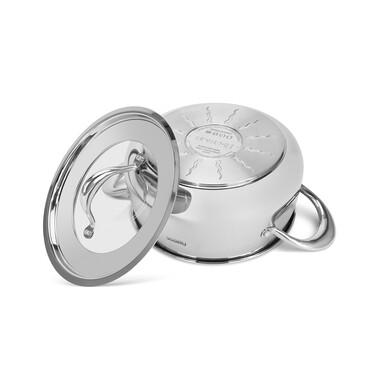 Каструля Fissman ABSOLUTE PRO 24x12 см / 5,6 л зі скляною кришкою нержавіюча сталь (5547)