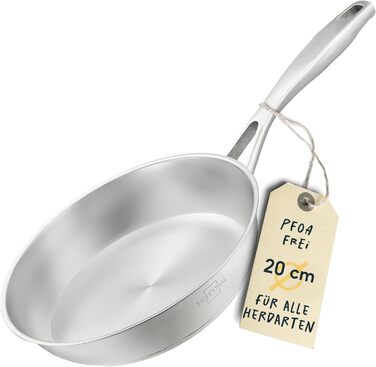 Сковорода 20 см, нержавіюча сталь без покриття Silberthal