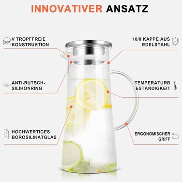 Кувшин с крышкой и щеткой для горячих/холодных напитков 2,1 л SUSTEAS