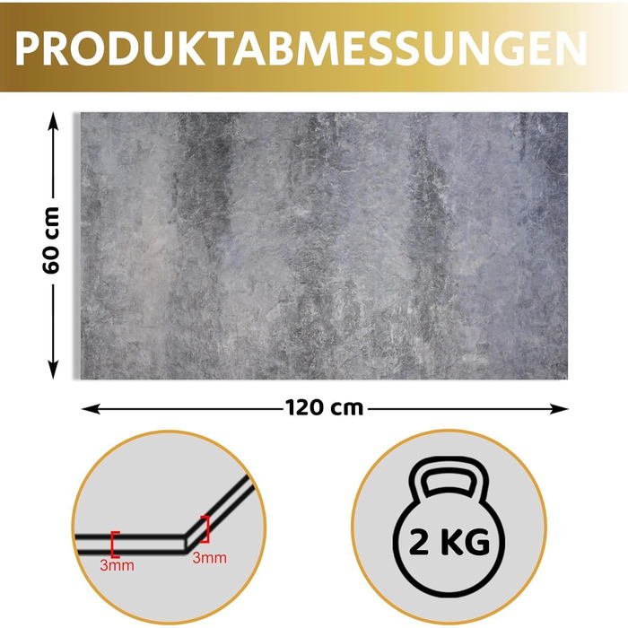 Стінові панелі AS Country Stone під мармур 60x120 см ПВХ-облицювання стіни з пластикових панелей для кухні, ванної кімнати тощо Панель кухонного фартуха (4 шт., світлий бетон)