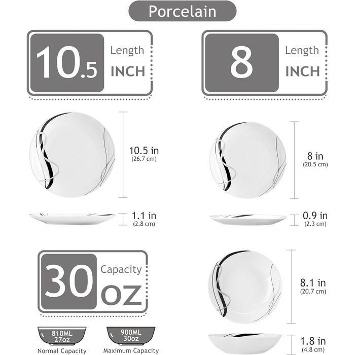 Набір посуду з 18 предметів на 6 осіб VEWEET