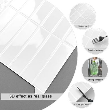 Самоклеюча настінна плитка 28 х 22 см 10 шт WoStick
