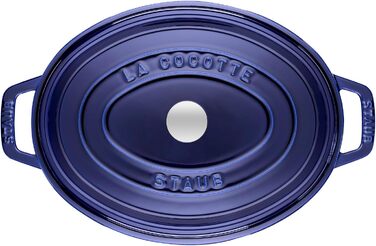 Чавунна жаровня/кокот STAUB, овальна 6,7 л, (29 см, темно-синя)