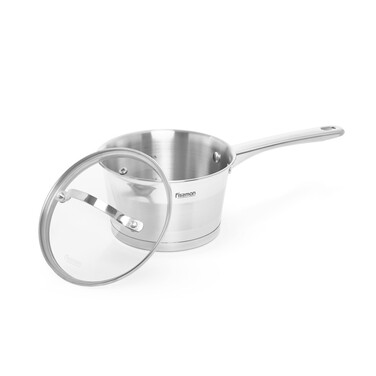 Ковш Fissman TIERNO 16x9,5 см/1,5 л со стеклянной крышкой нержавеющая сталь (5488)