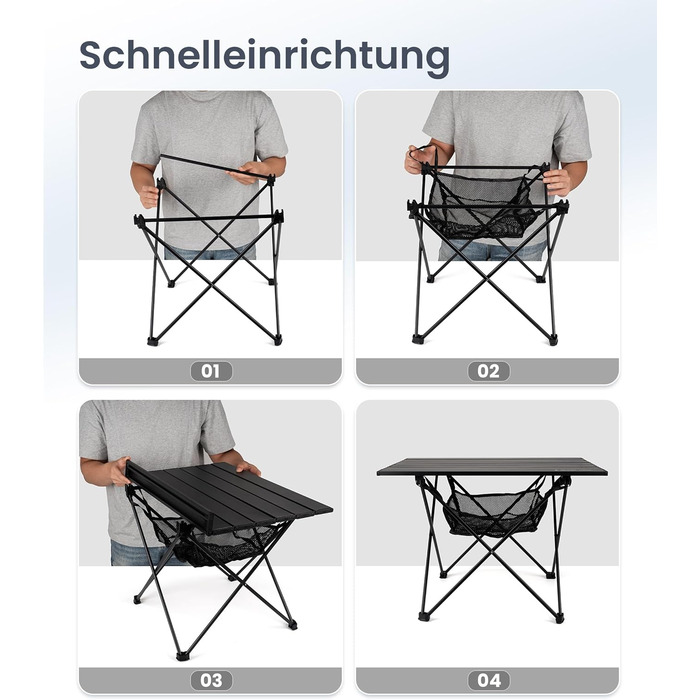 Складной алюминиевый стол для кемпинга 56x40,5x39,5 см OneTigris