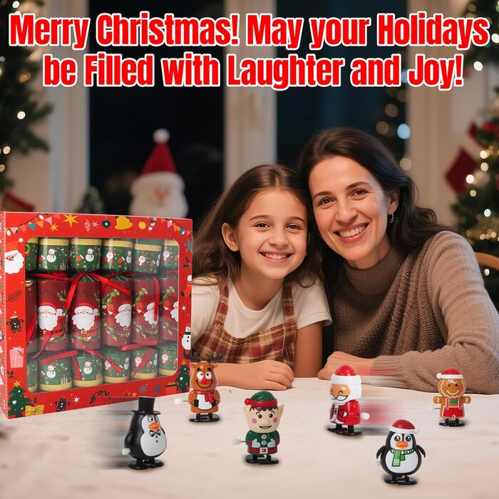 Набір з 6 різдвяних хлопавок із заводними іграшками Zhwidnerso