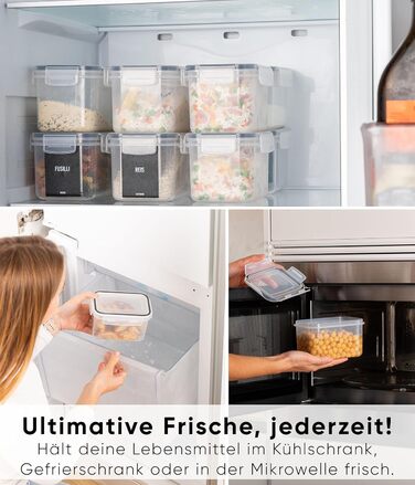 Набор из 12 контейнеров для хранения 800 мл, прозрачный/черный Deco haus