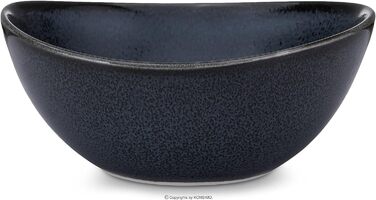 Чаша Konsimo 6 шт. TIME BLACK Чаша - Твердый фарфор с реактивной глазурью - Можно мыть в посудомоечной машине и микроволновой печи - Неправильная форма - (Черный / Графитовый / Темно-синий, 12,5 см)