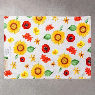 Бавовняні килимки, набір з 4 шт. , декоративні килимки, пасхальні килимки, що праються, для свят, вечерь, весни, літа (33 см x 48 см) (025 - Basse Cour), 39Hermine, 100