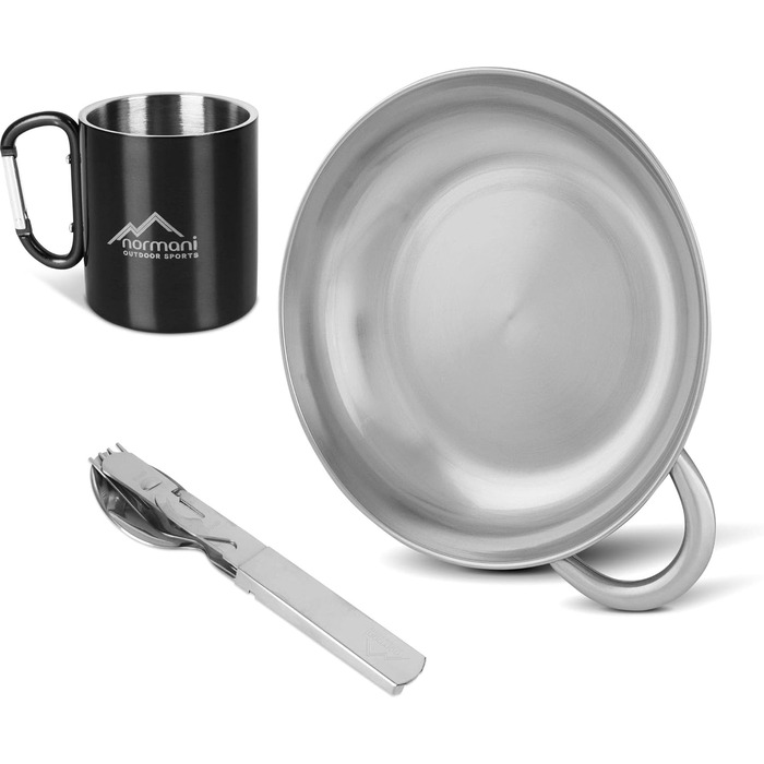 Набір туристичного посуду 6 предметів чорний normani