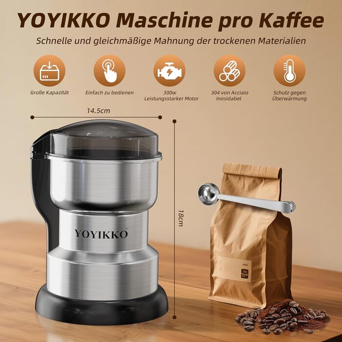 Электрическая кофемолка 300 Вт YOYIKKO