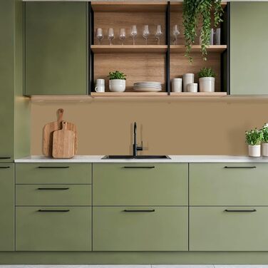 Кухонний фартух 60x250 см, самоклеючий фартух, кухонний фартух, кухонний фасад, самоклеючі кухонні фартухи - Осінь (Палітра - Бежевий, 60 x 300 см)